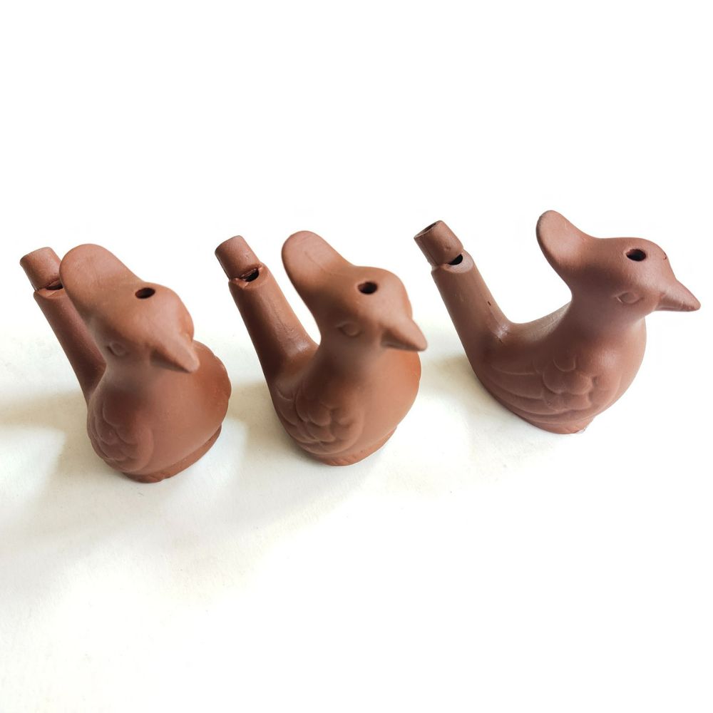 Terracotta Bird Shaped Water Whistle Pack Of 3 Mintorie 