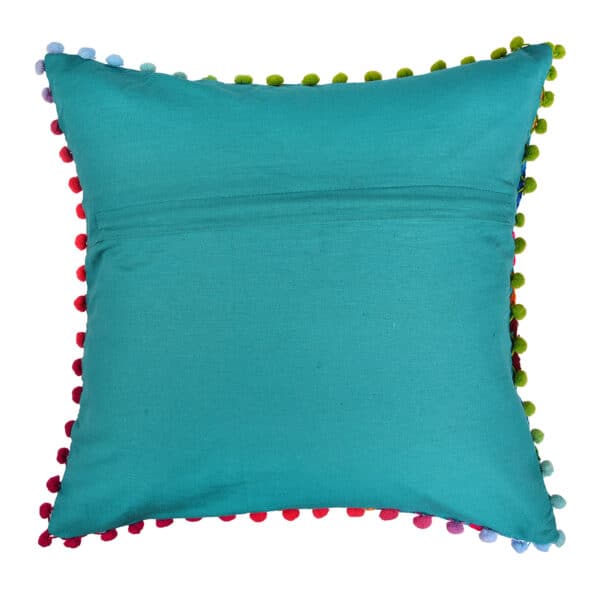 Cushion Cover Pompom Blue - Image 3