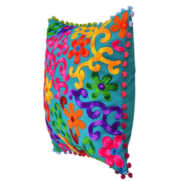 Cushion Cover Pompom Blue - Image 2