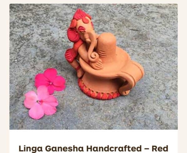 Linga Ganesha handcrafted-Red