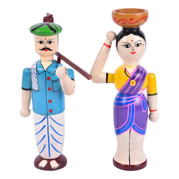 Farmer Wooden Dolls Blue