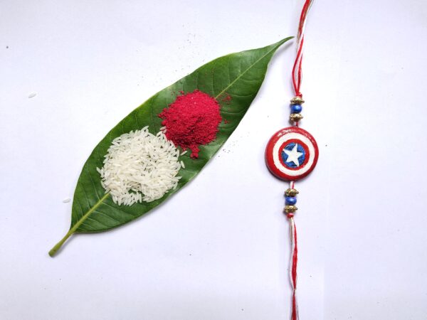 Captain America Shield shaped Eco-friendly Plantable Tulasi Seed Rakhi