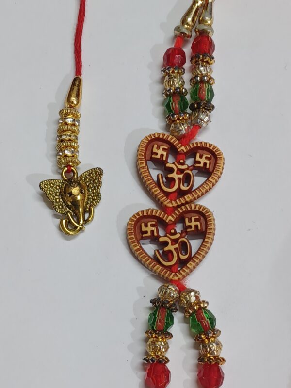 Bhaiya and Bhabhi Rakhi Set- Get 5 Bhagwan ki Rakhi FREE - Image 3