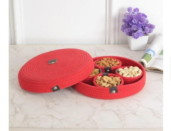 Cotton Rope Storage Box - Red, Multi-Purpose - Image 2