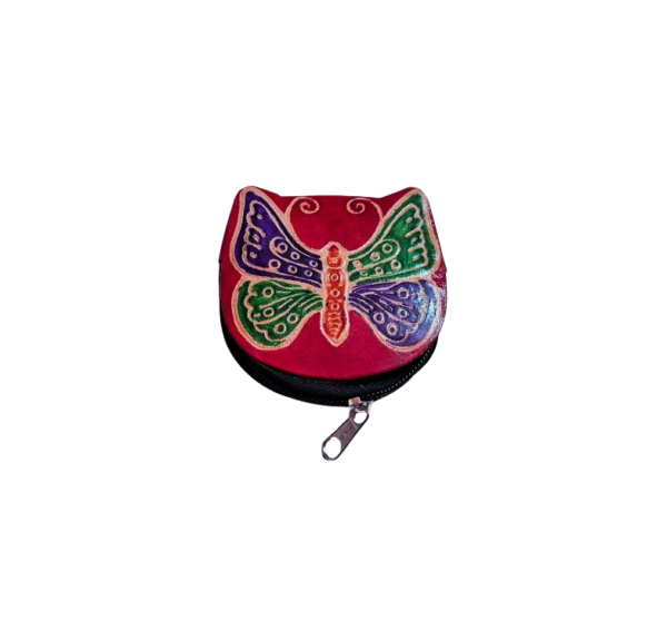 Colorful Butterfly Design Genuine leather Shantiniketan Small Coin Purse