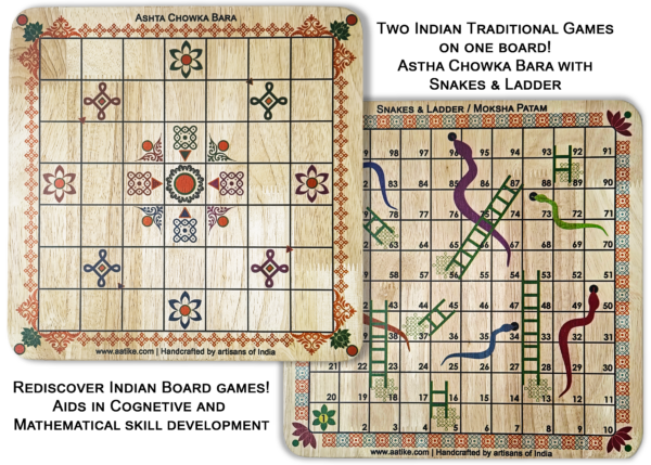 Ashta Chowka Bara with snakes and Ladder