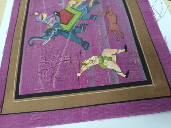 Elephant Hunt- Mughal painting - Image 2