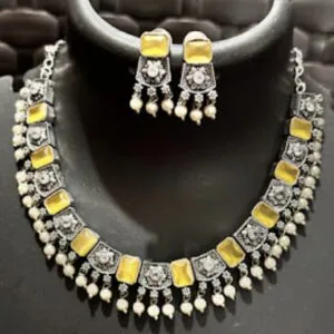 Elegant Golden Stone sJewellery Set