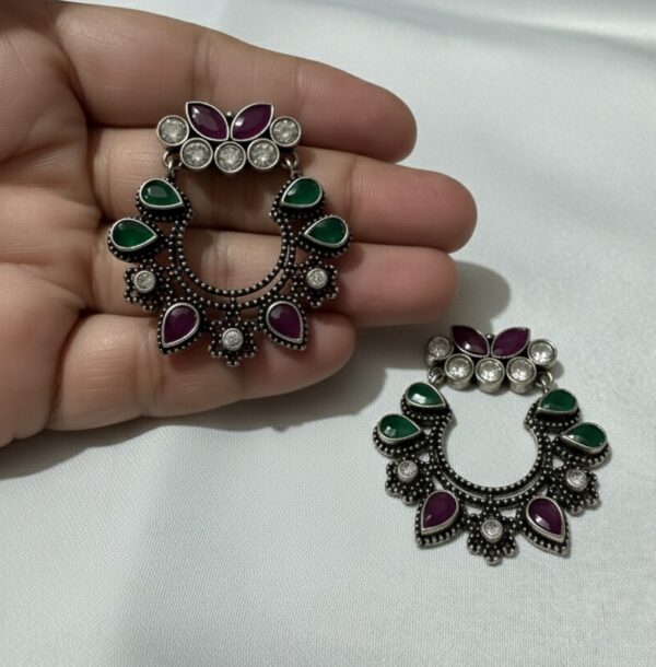 Designer Multi Colour Chand Bali - Image 5