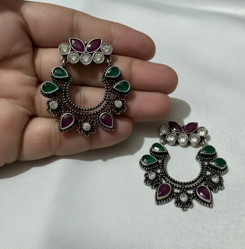 Designer Multi Colour Chand Bali - Image 5