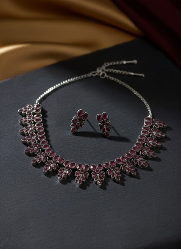 Glamvila Pink stone Designer Jewellery - Image 2