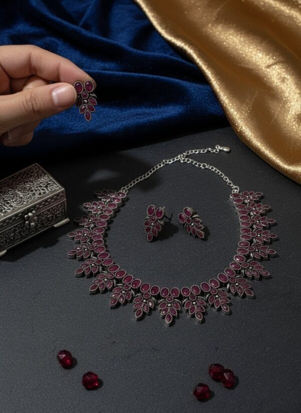 Glamvila Pink stone Designer Jewellery - Image 3