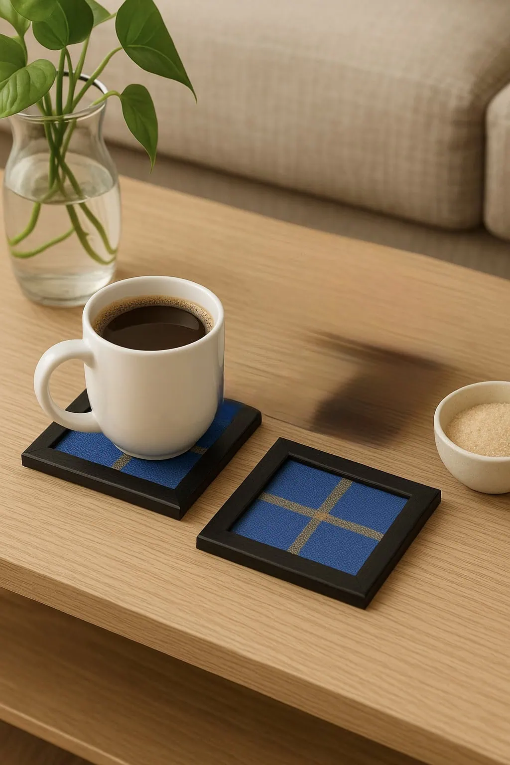 Glamvila Deep Blue Classic Coasters - Image 3