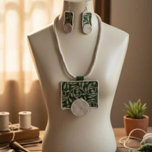 Glamvila Haritha Kala Fabric Jewellery Set