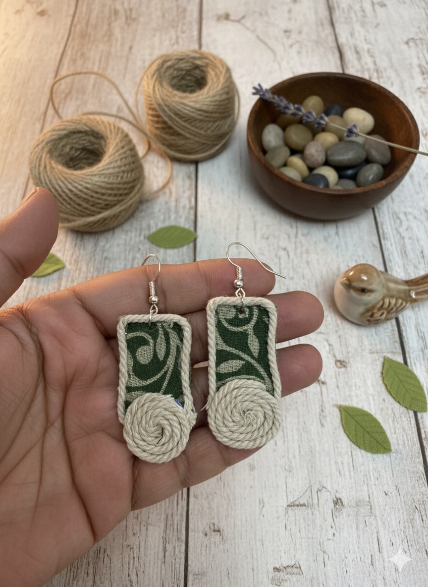 Glamvila Haritha Kala Fabric Jewellery Set - Image 5