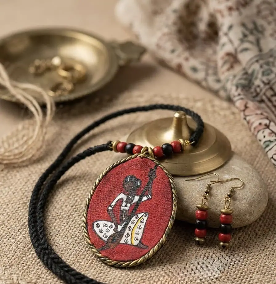 Glamvila Raga Rogue Fabric Jewellery Set