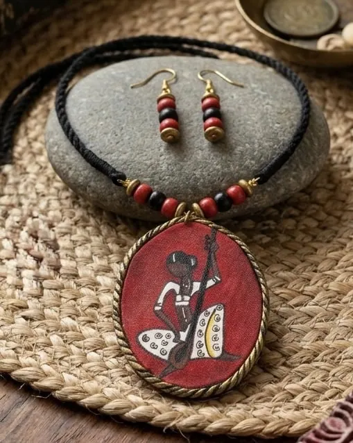 Glamvila Raga Rogue Fabric Jewellery Set - Image 2