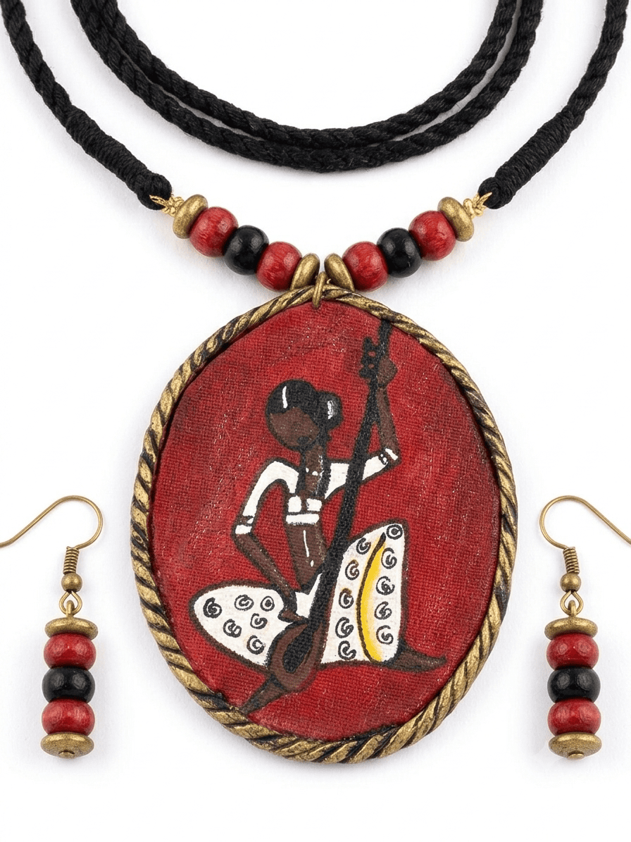 Glamvila Raga Rogue Fabric Jewellery Set - Image 4